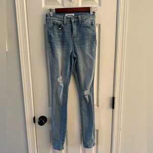 RSQ Light Blue Distressed Skinny Jeans curvy high rise